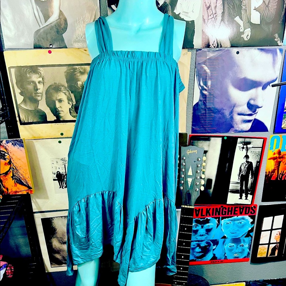 🦋 NWT EARTHBOUND TRADING SUPER SOFT BLUE BOHO SUNDRESS LARGE SOFT RAYON